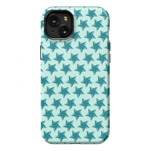 Teal Star Pattern Phone Case